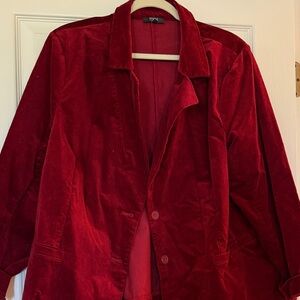 NYDJ Deep Red Velvet Blazer Jacket